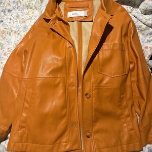 Bershka Tan Leather Jacket